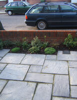 New wall and paving in Harrow